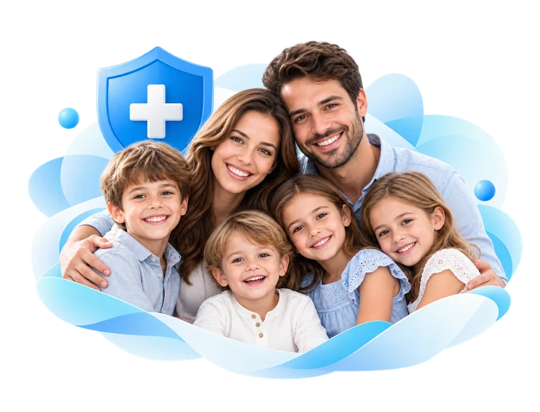 Famille nombreuse accompagnée pour sa complémentaire santé